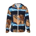 thumbnail image 1 of Rocae Ocean Scene with Noah's Ark Print Breathable Sun Protection Hoodie Quick-Dry Lightweight Long Sleeve Hoodie Unisex Running Sports Shirt 3X-Large, 1 of 9