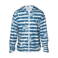 thumbnail image 1 of Rocae Ocean on Striped Print Breathable Sun Protection Hoodie Quick-Dry Lightweight Long Sleeve Hoodie Unisex Running Sports Shirt 3X-Large, 1 of 9