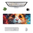 thumbnail image 1 of Rocae Oil Painting Colorful Hamster for Gaming Mouse Pad, Mouse Pad Large, Office Computer Keyboard Mousepad, Keyboard and Mouse Pad with Stitched Edges,31.5 x 11.8 in, 1 of 5