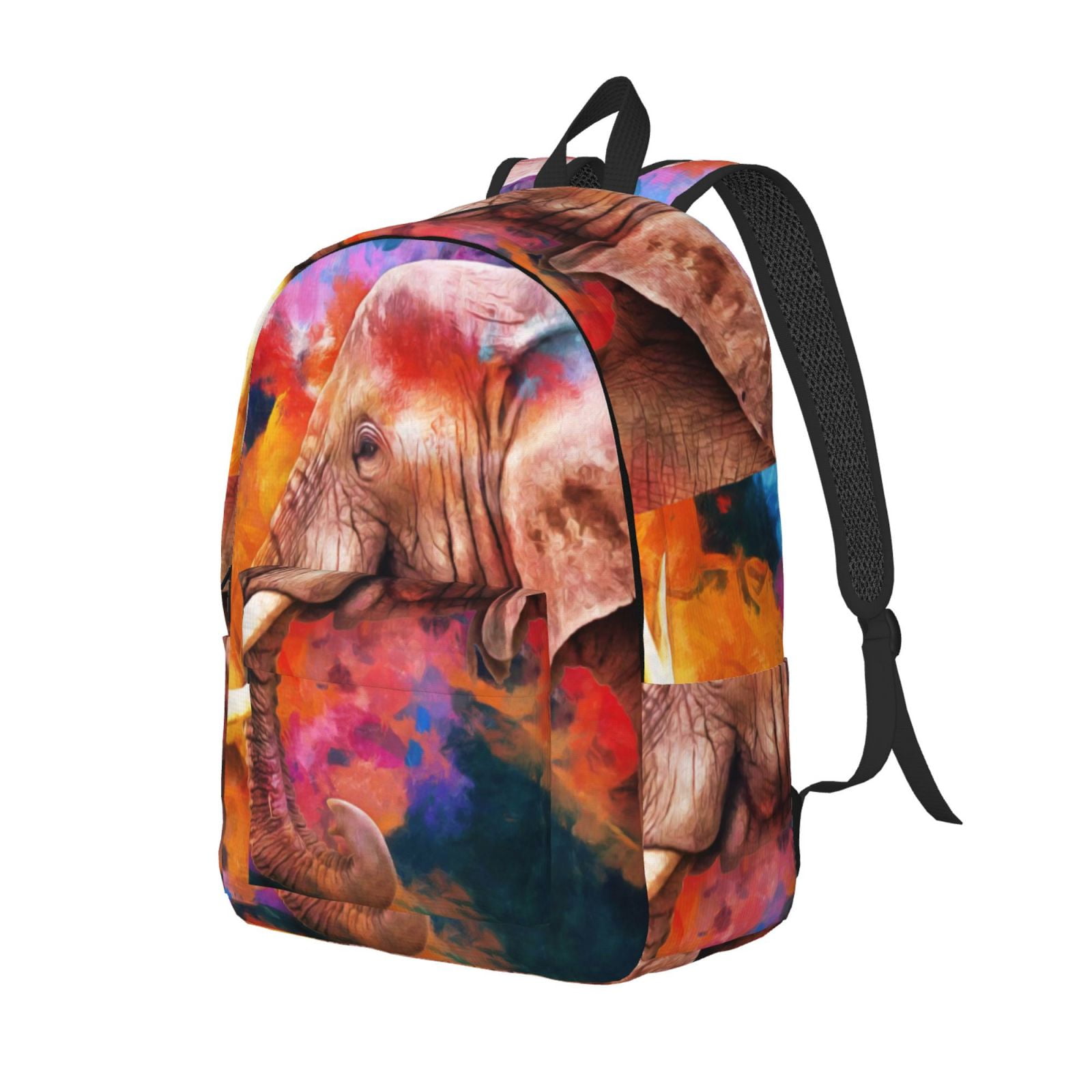 Rocae Oil Paintings of Elephants for Canvas College Laptop Backpack for ...