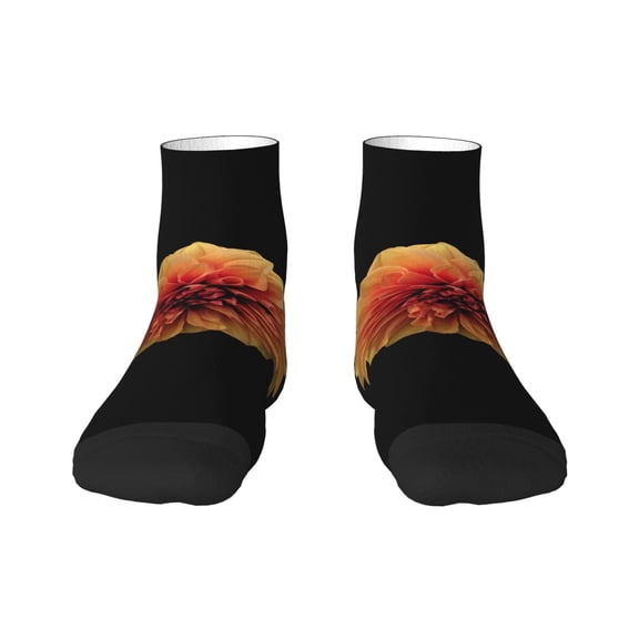 Rocae Orange Dalia for Premium Adult Socks,Comfortable, Breathable, and Durable Socks, Perfect for Everyday Wear