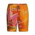 thumbnail image 1 of Rocae Orange Flower Psychedelic for Men's Soft Sleep Pajama Shorts, Waistband and Pockets, 1 of 9