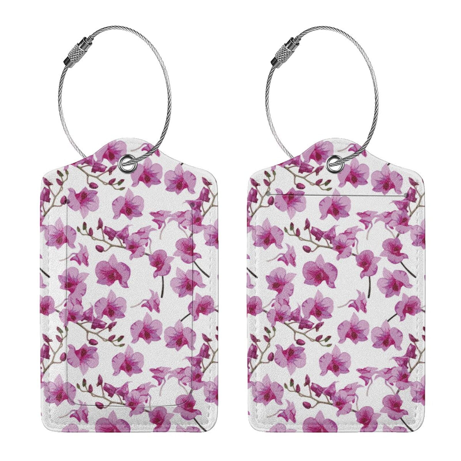 Rocae Orchids Flowers for Leather Luggage Baggage Tags ID Label Privacy ...