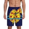thumbnail image 1 of Rocae PLANETA EN FORMA DE PIZZA for Men's Soft Sleep Pajama Shorts, Waistband and Pockets-3X-Large, 1 of 6