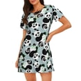 thumbnail image 1 of Rocae Panda And Eucalyptus for Nightgowns for Women Sleep Shirts Short Sleeve Nightshirt Pullover Nightdress, 1 of 6