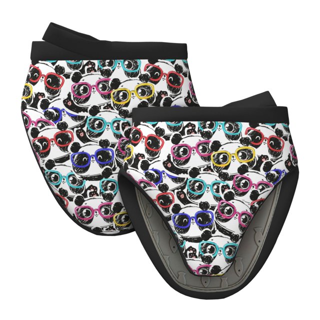 Rocae Panda And Glasses for Mini Oven Mitts Rubber Oven Glove, Kitchen