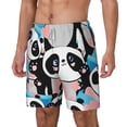 thumbnail image 1 of Rocae Panda Cute Pink Hearts for Men's Swim Trunks Quick Dry With Two Side Pockets and One Lined Patch PocketSmall, 1 of 9