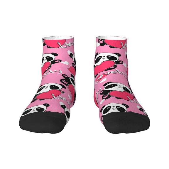 Rocae Panda Heart Valentine Pink for Premium Adult Socks,Comfortable, Breathable, and Durable Socks, Perfect for Everyday Wear