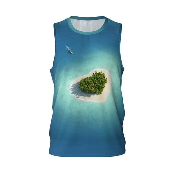 Rocae Paradise Island for Men's Basketball Jersey Lightweight and Breathable Athletic Tank Top,Quick-Drying Sports Jersey Small