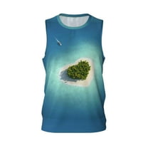Rocae Paradise Island for Men's Basketball Jersey Lightweight and Breathable Athletic Tank Top,Quick-Drying Sports Jersey Small