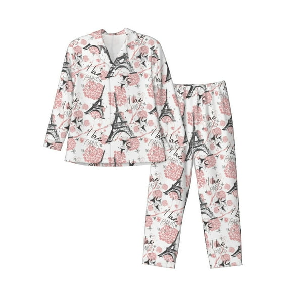 Rocae Paris for Men's Pajamas Set Mens Pjs Sets Long Sleeve Button Down Sleepwear-XX-Large