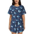thumbnail image 1 of Rocae Party Shark Cut for Two Piece Sleepwear Pajamas Sets for Women Soft Short-Sleeved Pjs with Lounge Shorts 3X-Large, 1 of 1