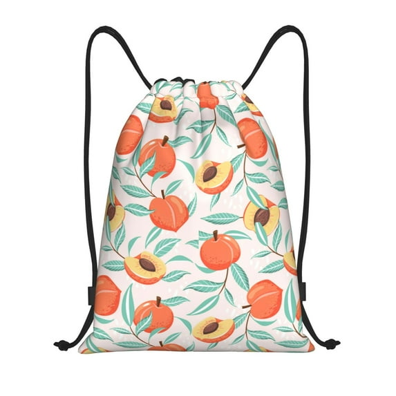 Rocae Peach for Gym Bag Drawstring Bags Gym Backpack for Gym, Travel, Sports, Swimming, Beach-Small