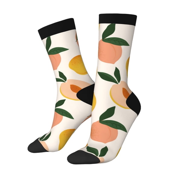 Rocae Peach1 for Adult Socks Casual Athletic Stretchy Loose Socks for Women Men Non-Slip Middle Tube Socks