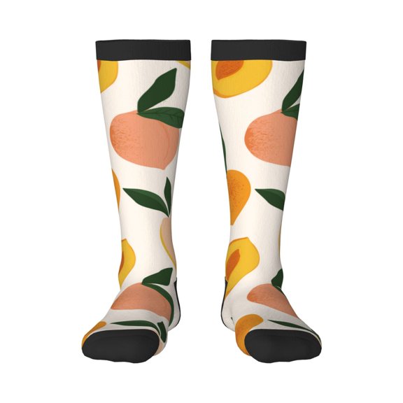 Rocae Peach1 for Novelty Casual compression Socks For Women Men Contrast Color Stockings