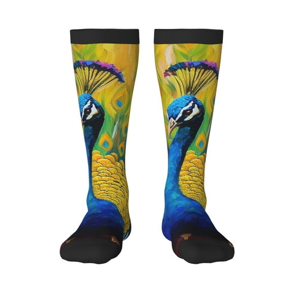 Rocae Peacocks for Novelty Casual compression Socks For Women Men Contrast Color Stockings
