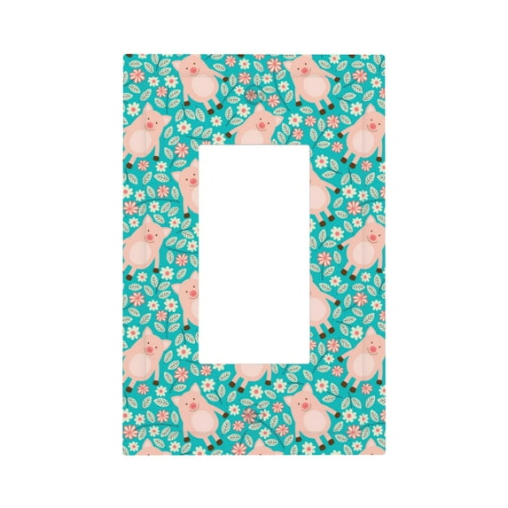 Rocae Pig And Flower for Decorator Light Switch or Receptacle Outlet Wall Plate,Polycarbonate Thermoplastic-Style U