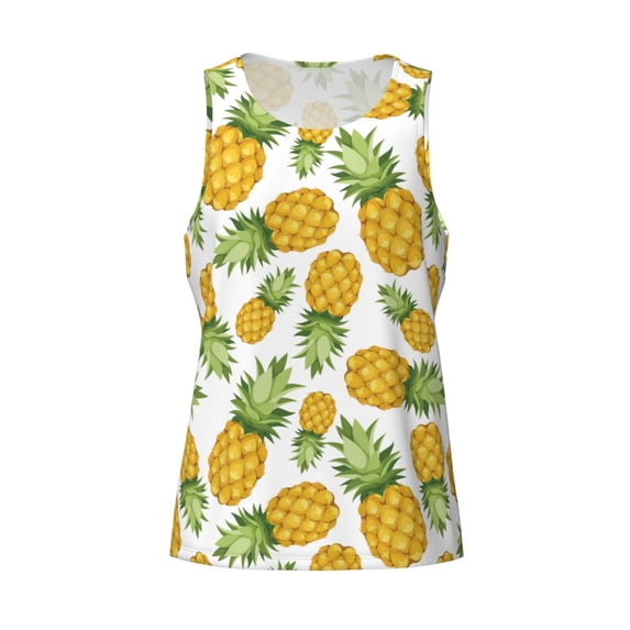 Rocae Pineapple for Men's Workout Tank Top Men's Running Tank Top Dry Fit Athletic Workout Tank TopsLarge