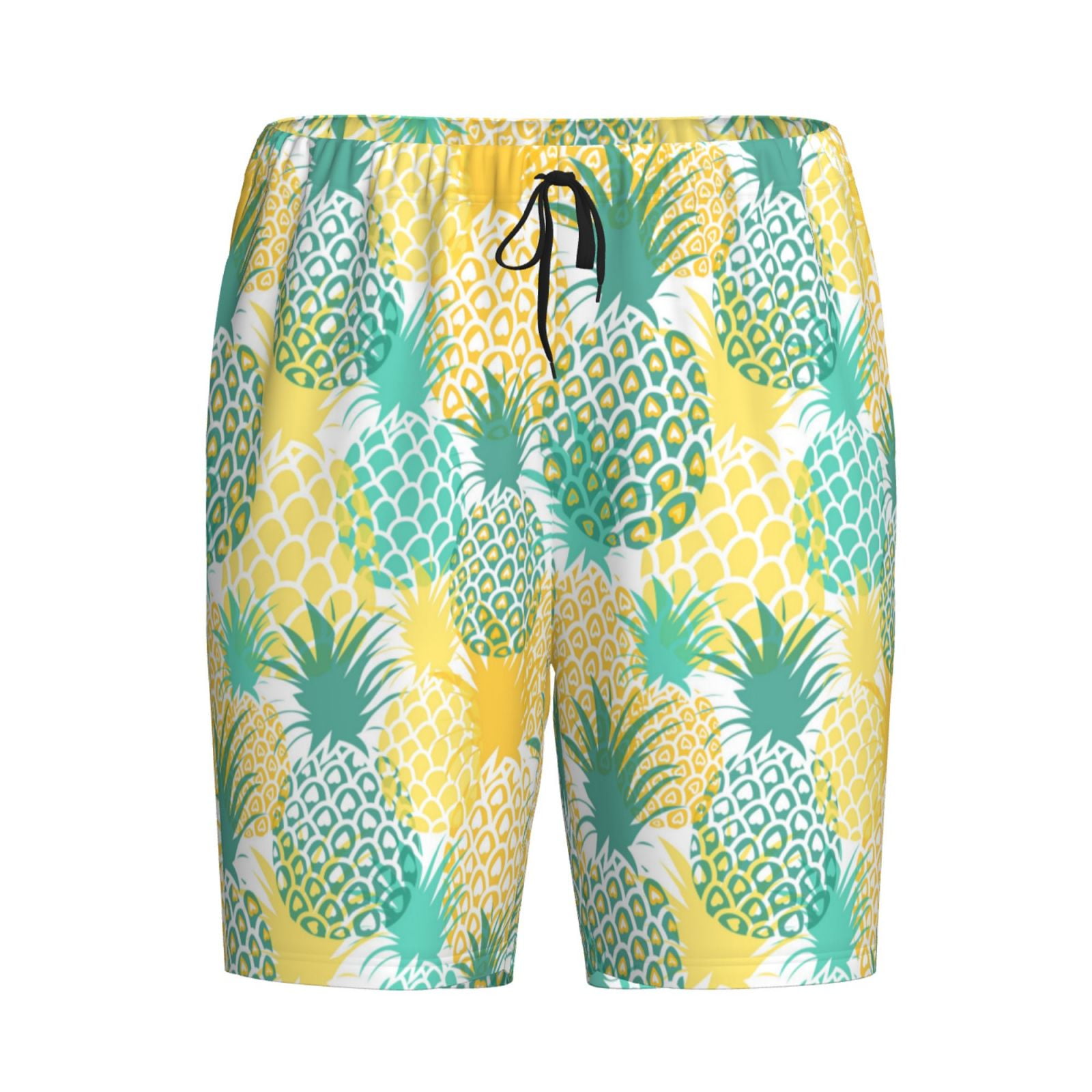 Rocae Pineapples1 for Men's Soft Sleep Pajama Shorts, Waistband and ...