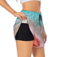 thumbnail image 1 of Rocae Pink Float Ring On Beach for Women's Athletic Shorts Workout Hiking Shorts Athletic Shorts for Running, Yoga, Gym, Sports-, 1 of 7