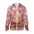 thumbnail image 1 of Rocae Pink Lotus Breathable Sun Protection Hoodie Quick-Dry Lightweight Long Sleeve Hoodie Unisex Running Sports Shirt-Small, 1 of 7