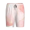 thumbnail image 1 of Rocae Pink Marble for Men's Soft Sleep Pajama Shorts, Waistband and Pockets, 1 of 9