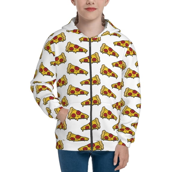 Rocae Pizza for Zip Up Hoodies for Teen Sweatshirt with Hood-Small
