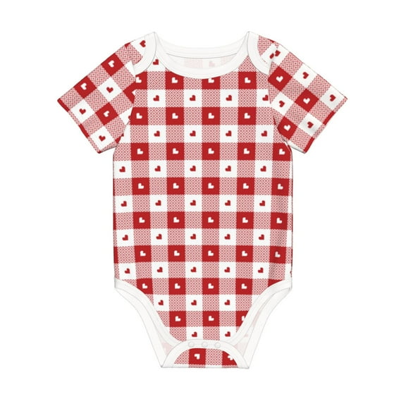 Rocae Plaid Heart for Baby Climbing Clothes Soft Baby Romper for Active Infants Comfortable and Breathable Crawling Jumpsuit Unisex Baby Outfit 3 Months
