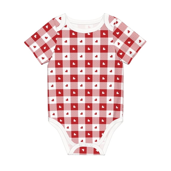 Rocae Plaid Heart for Baby Climbing Clothes Soft Baby Romper for Active Infants Comfortable and Breathable Crawling Jumpsuit Unisex Baby Outfit 9M