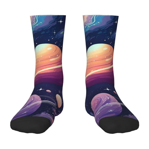 Rocae Planet Pastel Galaxy for Girls Boys Crew Socks,Children's Socks, Kids Socks, Toddler Socks: Daily Wear with Kids School Uniform