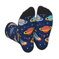 thumbnail image 1 of Rocae Planets and Stars for Adult Socks Casual Athletic Stretchy Loose Socks for Women Men Non-Slip Middle Tube Socks, 1 of 7