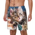 thumbnail image 1 of Rocae Playful Cat for Men's Swim Trunks Quick Dry With Two Side Pockets and One Lined Patch Pocket3X-Large, 1 of 9