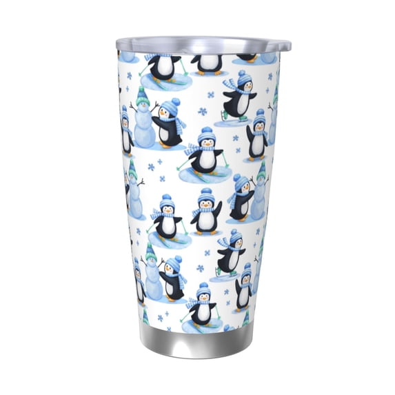 Rocae Playful Penguins and Snowmen for 20 Ounces Stainless Steel Insulted Tumbler Car Cup Drink Mug Inspirational Graduate Present-Without Straw