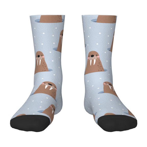 Rocae Playful Walrus Wonders for Girls Boys Crew Socks,Children's Socks, Kids Socks, Toddler Socks: Daily Wear with Kids School Uniform