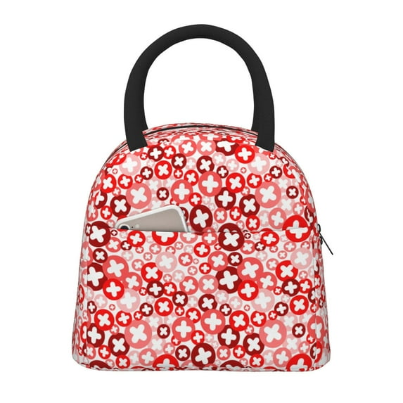 Rocae Plus Cross for Leakproof Lunch Box for Adults, Wide Opening Lunch Tote Bag, Reusable Lunch Cooler Bag