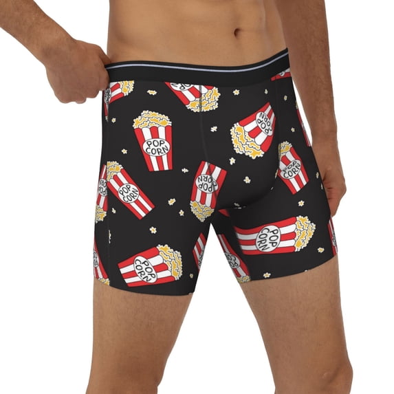 Rocae Popcorn for Stretch Moisture-Wicking Underwear,Men's Underwear Boxer Briefs Medium