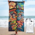 thumbnail image 1 of Rocae Psychedelic Faces Colorful Print Lightweight and Quick Drying Towels Bath Towels for Body, Sport, Yoga, SPA, Fitness-27.5"x55", 1 of 8