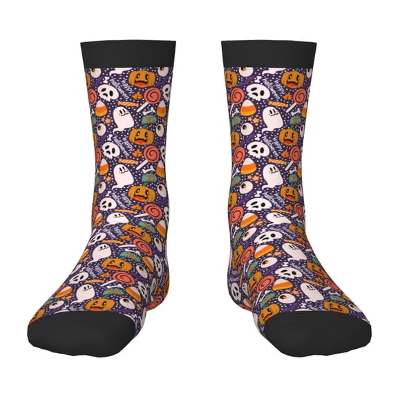 Rocae Pumpkin And Flying Bat1 for Girls Boys Crew Socks,Children's Socks, Kids Socks, Toddler Socks: Daily Wear with Kids School Uniform