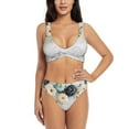 thumbnail image 1 of Rocae Pumpkin And White Marble for Bikini Set for Women Two Piece Sexy High Swimsuits Split Crossover Bikini X-Large, 1 of 9