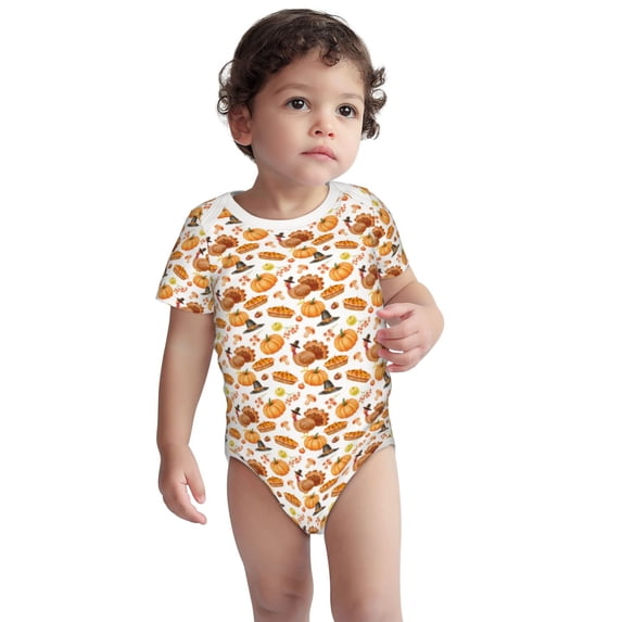 Rocae Pumpkins for Baby Cotton Short-Sleeve Bodysuits for Unisex Onesies Bodysuit-3 Months