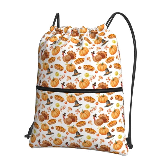 Rocae Pumpkins for Drawstring zipper Backpack Gym Backpack Bag for Men and Women