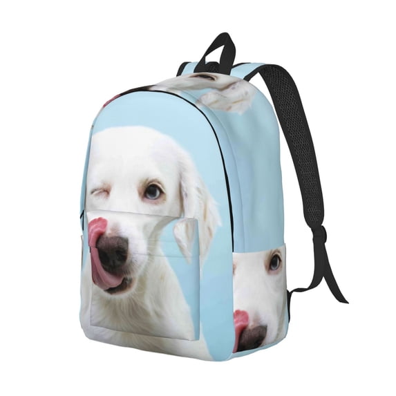 Rocae Puppy Licks Nose for Durable Canvas Backpack Leisure Large Bag Travel Rucksack Multi-function Backpack Small
