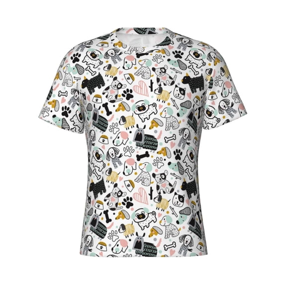 Rocae Puppy for Men's Moisture-Wicking Crew Tee - T-Shirt for Sports, Outdoor Activities, and Casual WearXX-Large