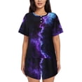 thumbnail image 1 of Rocae Purple And Blue Nebula for Two Piece Sleepwear Pajamas Sets for Women Soft Short-Sleeved Pjs with Lounge Shorts -Large, 1 of 6