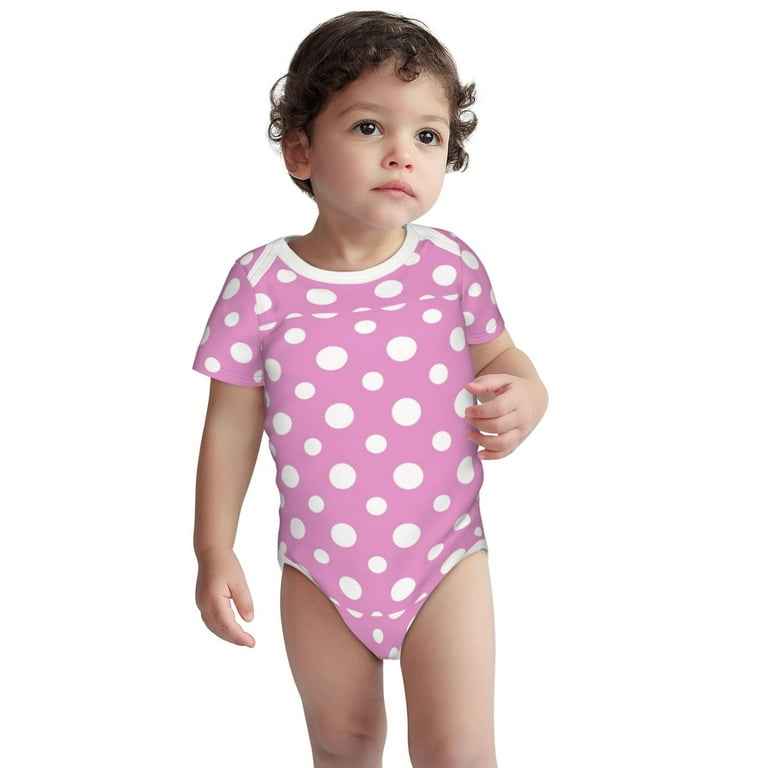 Rocae Purple And White Polka Dot for Baby Cotton Short-Sleeve