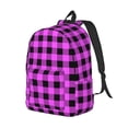 thumbnail image 1 of Rocae Purple Black Buffalo Plaid for Durable Canvas Backpack Leisure Large Bag Travel Rucksack Multi-function Backpack, 1 of 1