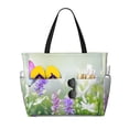 thumbnail image 1 of Rocae Purple Butterfly On Wild for Large Women's Waterproof Beach Bag Tote with 7 Pockets Pool Bag for Travel Gym Vacation, 1 of 6