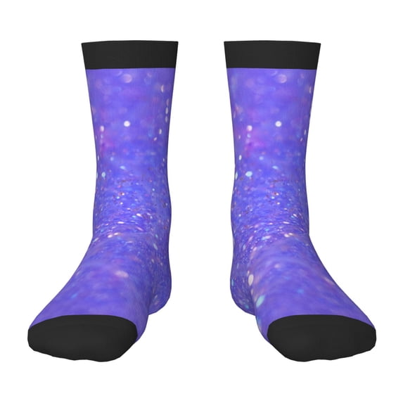 Rocae Purple Glitter for Girls Boys Crew Socks,Children's Socks, Kids Socks, Toddler Socks: Daily Wear with Kids School Uniform