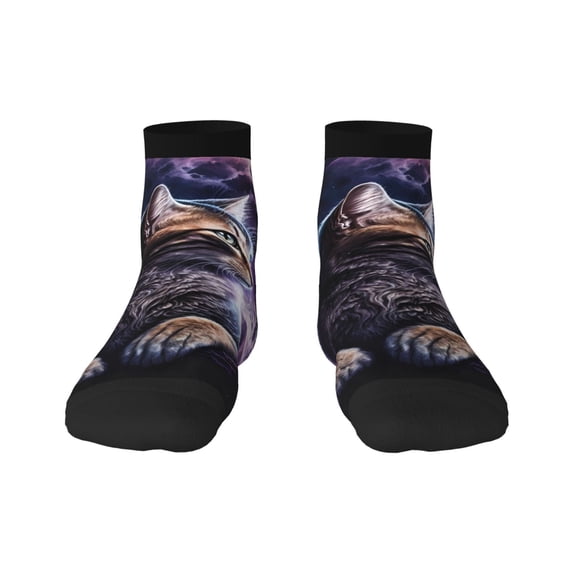 Rocae Purple Moon Cat for Premium Adult Socks,Comfortable, Breathable, and Durable Socks, Perfect for Everyday Wear
