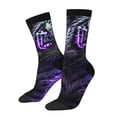thumbnail image 1 of Rocae Purple Plant White Tiger for Adult Socks Casual Athletic Stretchy Loose Socks for Women Men Non-Slip Middle Tube Socks, 1 of 6